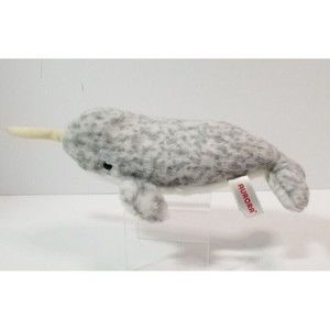 SeaWorld 11: Narwhal Plush Stuffed Whale Animal Toy 11” 2017 Ocean Soft Spotted